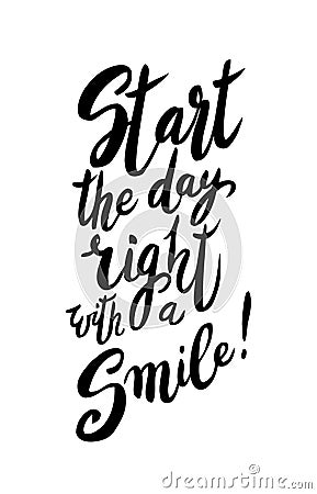 Start your day with a smile. Vector Illustration