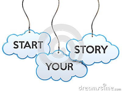 Start your story on cloud banner Stock Photo