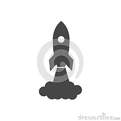 Started rocket spaceship icon - Illustration Vector Illustration