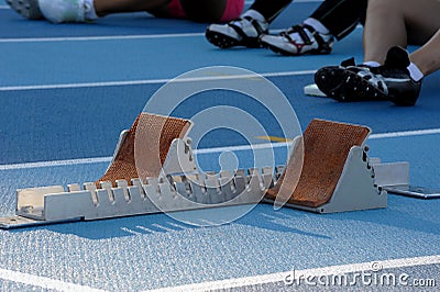 Starting block Stock Photo