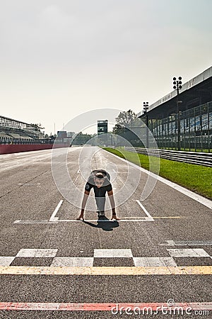 Starting block at Monza race track Stock Photo