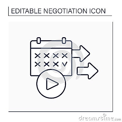 Starting date line icon Vector Illustration