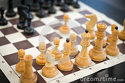 Starting game of old chess Stock Photo