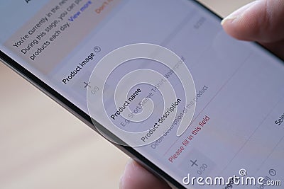 starting an online business via smartphon. Stock Photo