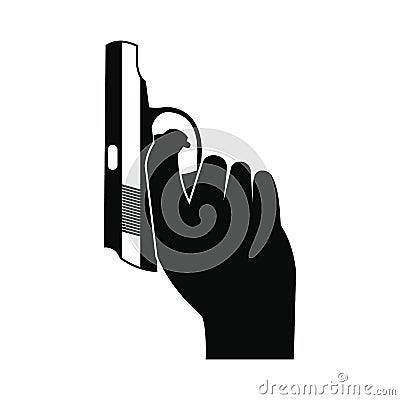 Starting pistol black simple icon Stock Photo