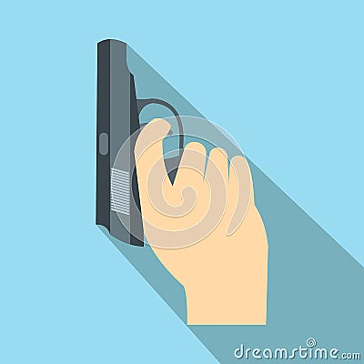 Starting pistol flat icon Cartoon Illustration