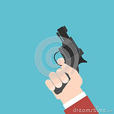 Starting pistol is ready to fire Vector Illustration