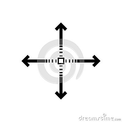 Starting point sign. Four side arrow sign Stock Photo