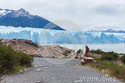 The starting point to the trekking over the Perito Moreno Glacier, El Calafate, Patagonia Argentina. Editorial Stock Photo