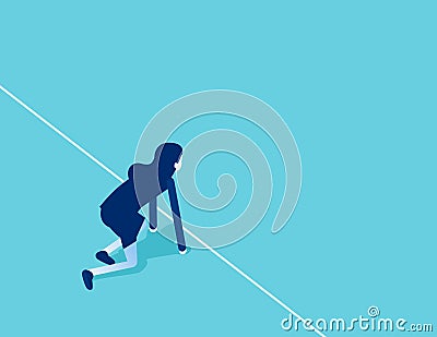 Starting position and ready to start. Flat isometric vector illustration Vector Illustration