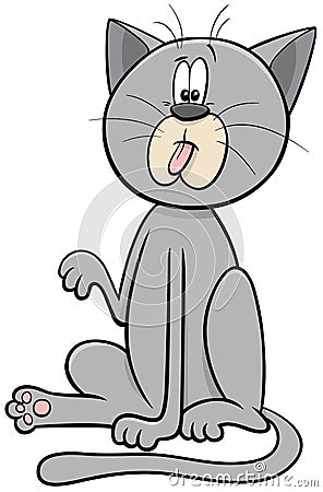 Startled cat or kitten cartoon animal character Vector Illustration