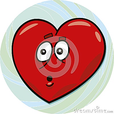 Startled heart Vector Illustration
