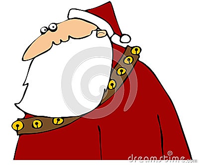 Startled Santa Cartoon Illustration