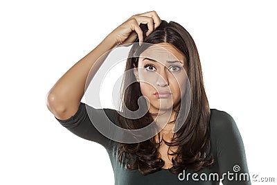 Startled young woman Stock Photo