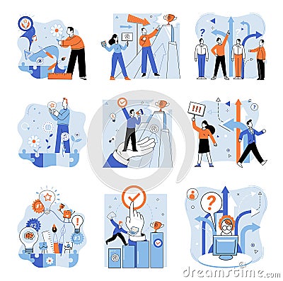 Startup business. Effective management is essential for success startup and its business operations Vector Illustration