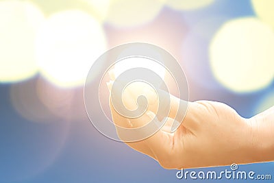 Startup business idea concept,smart technology and innovation strategy in the form of lightbulb with light in hand Stock Photo