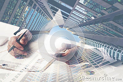 Startup Business Person Designing on Website Content Layout on P Stock Photo