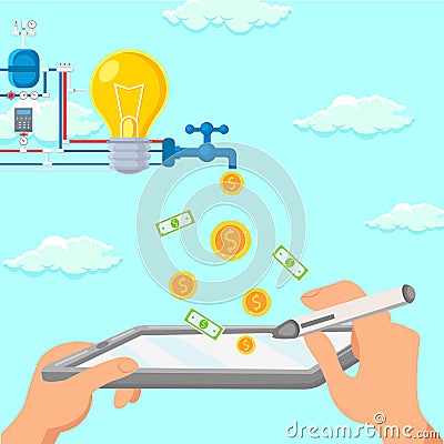 Startup Digital Monetization Scheme Illustration Stock Photo