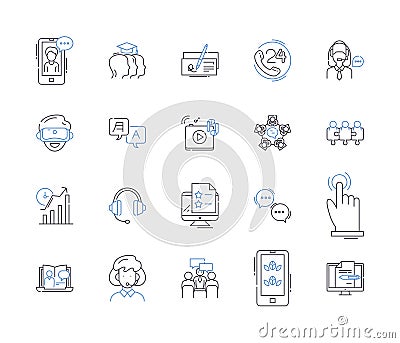 Startup Ecosystems outline icons collection. Incubators, Accelerators, Seed, Funding, Mentoring, VCs, Angel vector and Vector Illustration