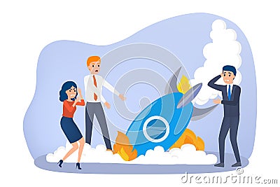 Startup failure concept. Idea of business problem Vector Illustration