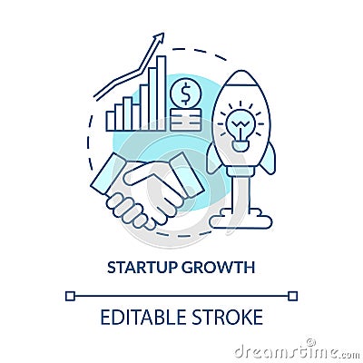 Startup growth turquoise concept icon Vector Illustration