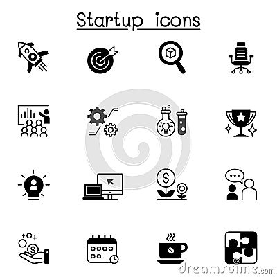 Startup icon set vector illustration graphic design Vector Illustration