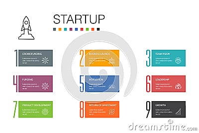 Startup Infographic 10 option line Vector Illustration