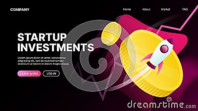 Startup Investments Tools. Website Landing Page Illustration Vector Illustration