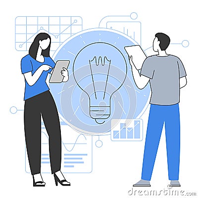Startup launch, new business idea Vector Illustration