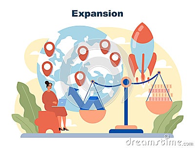 Startup life cycle. Building new business stages, birth and development Vector Illustration