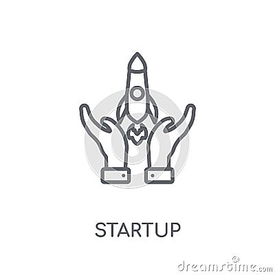 Startup linear icon. Modern outline Startup logo concept on whit Vector Illustration