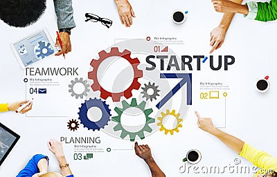 Startup New Business Plan Strategy Teamwork Concept Stock Photo