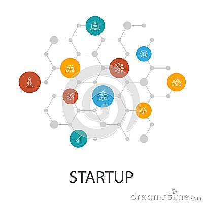 Startup presentation template, cover Vector Illustration