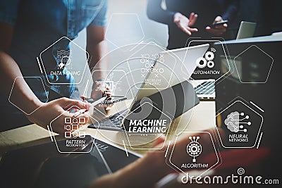 StartUp Programming Team. Website designer working digital table Stock Photo