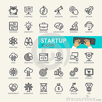 Startup project and development elements Vector Illustration