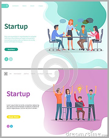 Teamwork Strategy and Success, Startup Web Vector Vector Illustration