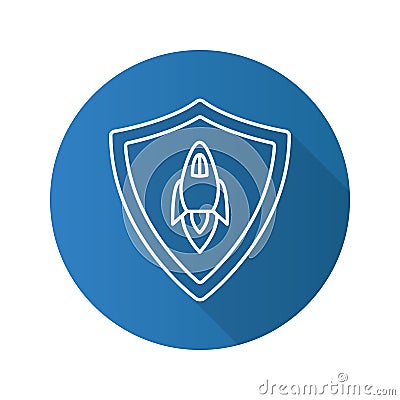 Startup projects protection. Flat linear long shadow icon Vector Illustration