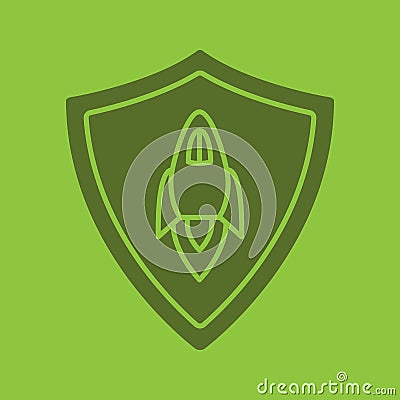 Startup projects protection glyph color icon Vector Illustration
