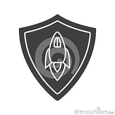 Startup projects protection glyph icon Vector Illustration