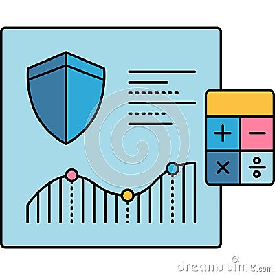 Startup research and data protection vector icon Vector Illustration