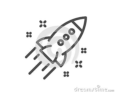 Startup rocket line icon. Launch Project sign. Vector Illustration