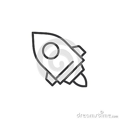 Startup rocket outline icon Vector Illustration