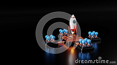 startup rocket ship Cartoon Illustration