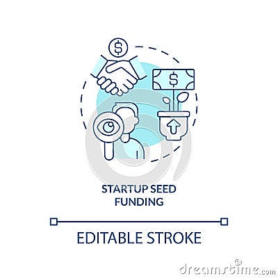 Startup seed funding turquoise concept icon Vector Illustration