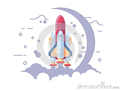 Startup space rocket Vector Illustration