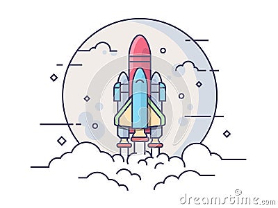 Startup space rocket Vector Illustration