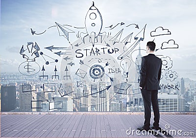 Startup, targeting and teamwork concept Stock Photo