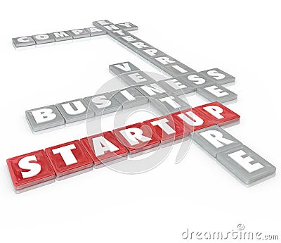 Startup Word Tiles Business Company Enterprise Stock Photo