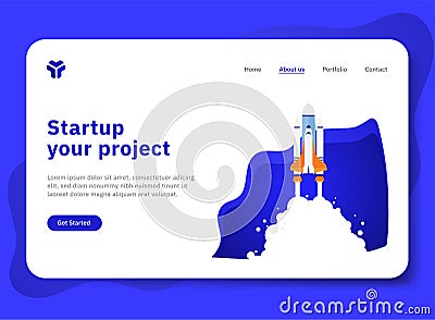 Startup your project with Spaceship Explorer Vector Illustration