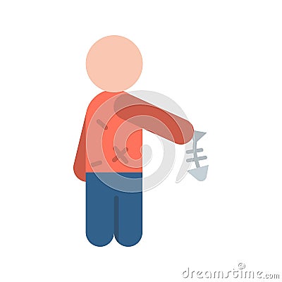 Starvation icon vector image. Vector Illustration